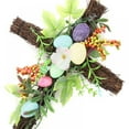 thumbnail image 4 of Aosijia Easter Cross Wreath with Colorful Eggs Artificial Flower Rattan Wreath for Front Door Grape Vines Wreath Spring Easter Eggs Garland Wreath for Indoor Outdoor Wall Home Party Wedding Decor, 4 of 8