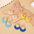 thumbnail image 5 of Pendientes de tejido de ratán Laklulu, pendientes colgantes de rafia de verano para mujeres y niñas, pendientes de fiesta en la playa, regalos de joyería, 5 of 5