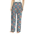 thumbnail image 3 of Xecao Popcorn On Blue Lines Women's Straight Lounge Pajama Pants: The Epitome of Relaxed Sleepwear, 3 of 9