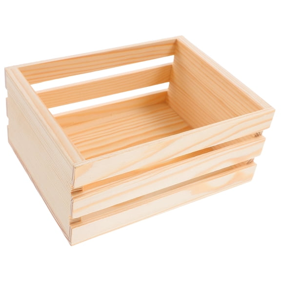 PTOOTP Wood Storage Basket Bin, Farmhouse Decorative Organizer Crate, Space Saving Holder for Small Items, Home Decor
