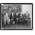 thumbnail image 2 of Historic Framed Print, Allen Tate, Léonie Adams, T.S. Eliot, Theodore Spencer, Robert Penn Warren in Whittall Pavilion, Library of Congress, Washington, 17-7/8" x 21-7/8", 2 of 9