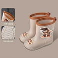 thumbnail image 2 of LYHaoo Kids Rain Boots Girls Boots Non Slip Comfortable Toddler Outdoor Play Shoes For Baby Children Sizes 8 Beige(Little Kid), 2 of 6