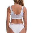thumbnail image 3 of INSPIRE CHIC Women's Deep V Adjustable Straps Soft Underwire Support Minimizers Push-Up Front Closure Lace Everyday Bras L Light Blue, 3 of 5