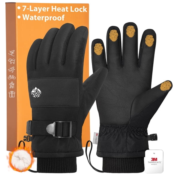 Guantes de invierno Pixel Panda impermeables para hombre y mujer
