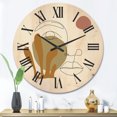 thumbnail image 2 of Designart 'One Line Art Portrait of Female In Terracotta Tones' Modern Wood Wall Clock, 2 of 5