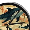 thumbnail image 4 of Whale 9.8 Inch Silent Round Wall Clock - Battery Operated Digital Clock for Bedroom Living Room Kitchen Bathroom Decoration, 4 of 6