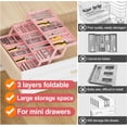 thumbnail image 2 of Multi Level Smart Drawer Organizer – 3 Tier Expandable Drawer Organizer – Jewelry, Junk, Makeup, Silverware Storage Organizer – Perfect for Kitchen, Desk, Medicine Cabinet & More（SMALL,Pink）, 2 of 7