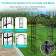 thumbnail image 5 of 48.8" W x 83.8" H Garden Arch, Black Sturdy Metal Iron Arbor, Courtyard Cast Trellis for Various Climbing Plant, Outdoor European-Style Archway Wedding Ceremony Party, 5 of 7