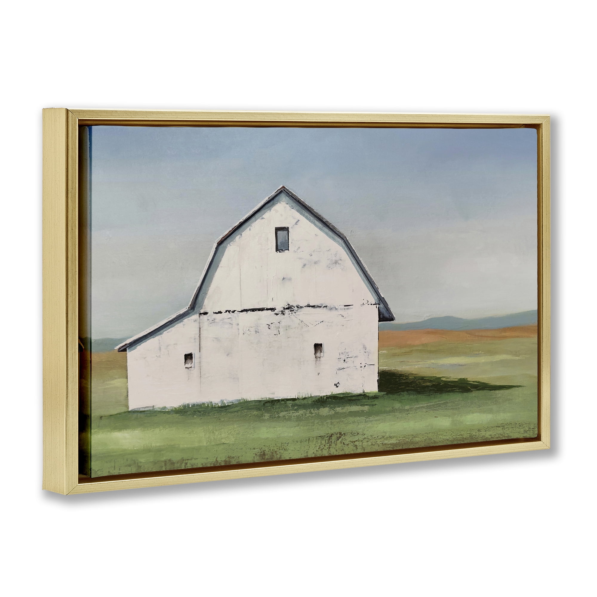 Stupell Industries Weathered and Wise Barn Gold Framed Floater Canvas Wall Art, design by Max Maxx