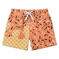thumbnail image 5 of Boys Shorts Kids Ice Cream Print Soft Stretch Waist Summer Casual Breathable Shorts Orange 11-12 Years, 5 of 5