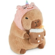 Unicorn Capybara Plush, Cute Capybara Plush Pillow Kawaii Unicorn Stuffed Aniamls Capybara Plushies Toys Gifts for Kids 11 inch
