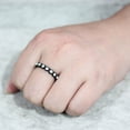 thumbnail image 5 of Black Stainless Steel Ring with Top Grade Crystal in White for Women White Stone Color Style TK3744 Size 6, 5 of 5