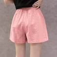 thumbnail image 4 of Gifts Usmixi Womens Cotton Linen Shorts Casual Solid High Waist Loose Straight Summer Short Pants Ladies Leisure Wear Shorts with Pocket Pink XXL, 4 of 4