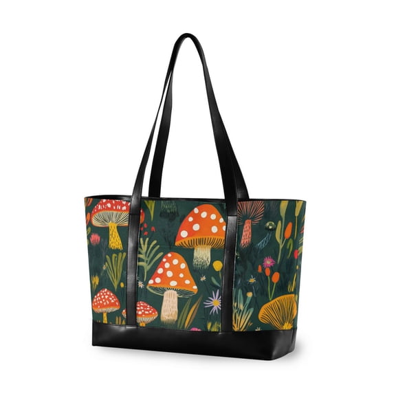 FORMRS Laptop Tote Bag for Women with 15.6" Computer Compartments Handbag, Orange Mushroom