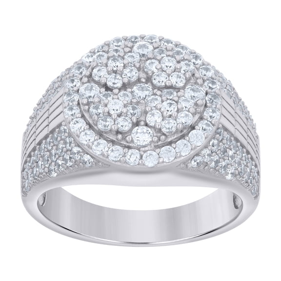 925 Sterling Silver Mens Cubic-Zirconia Fashion Ring Size 8