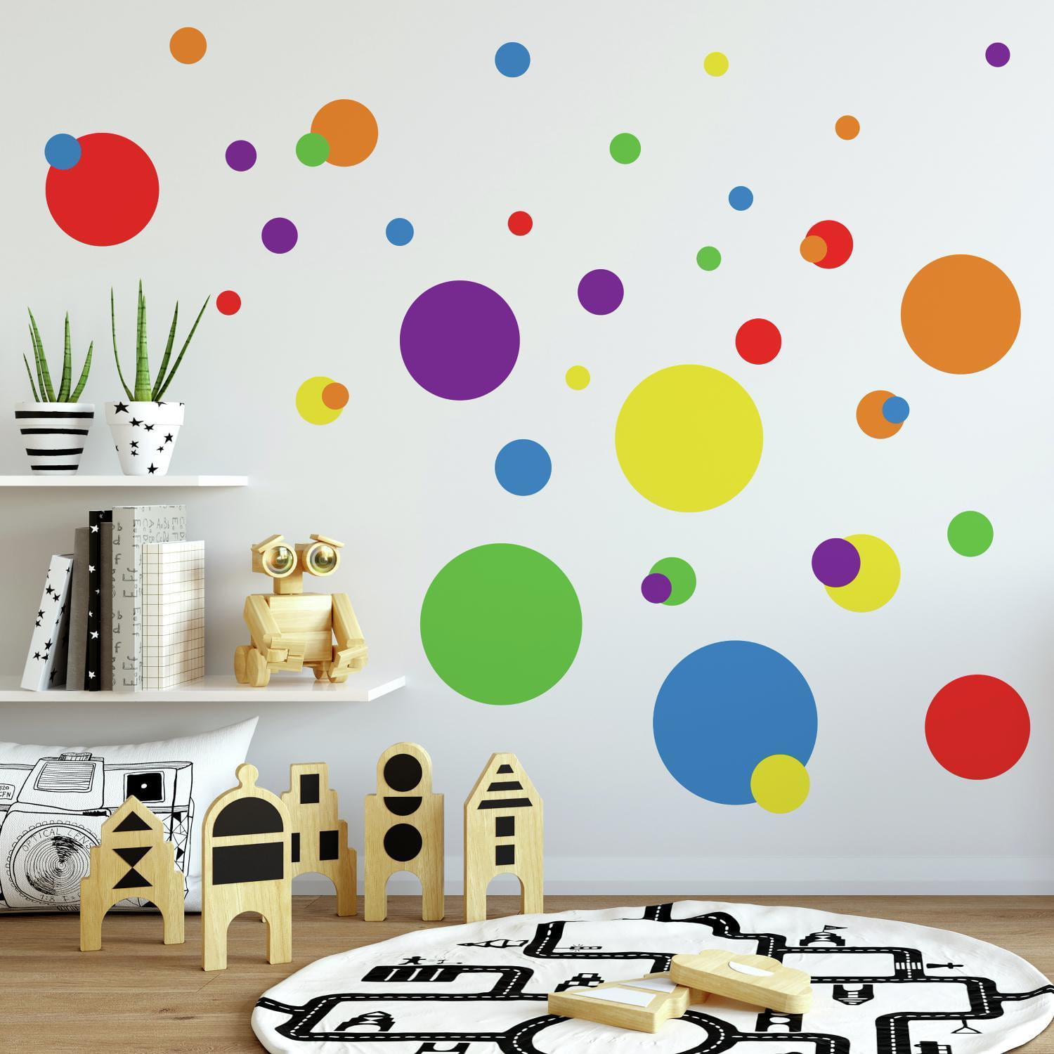 Colorful Stars Polka Dots Vinyl Sticker Wall Nursery Baby Room Decor Art Murals 