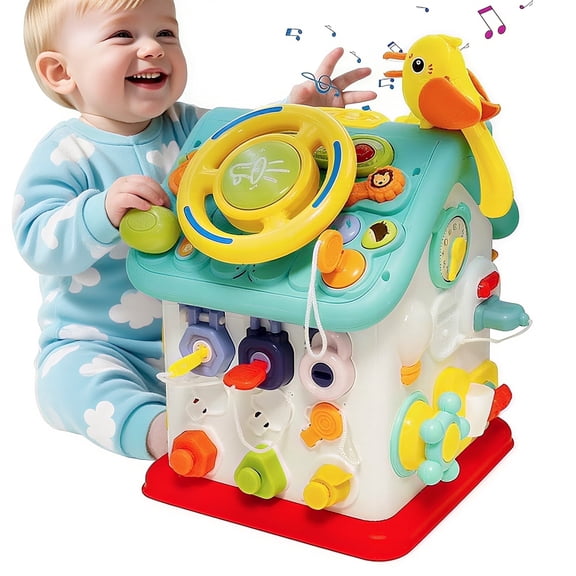 SaveJoy Baby Activity Toy with Music,6 in 1 Learning Toys for Toddlers,Educational Gift for Kids Infants Busy House 6-12 Months