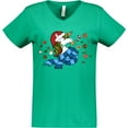 thumbnail image 3 of Inktastic Cute Christmas Unicorn with Cookies Women's V-Neck T-Shirt, 3 of 5