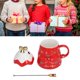 thumbnail image 5 of Taza De Cerámica, Taza De Navidad Práctica Con Tapa A Prueba De Polvo Para Regalos De Vacaciones En El Hogar ANGGREK Otros, 5 of 8