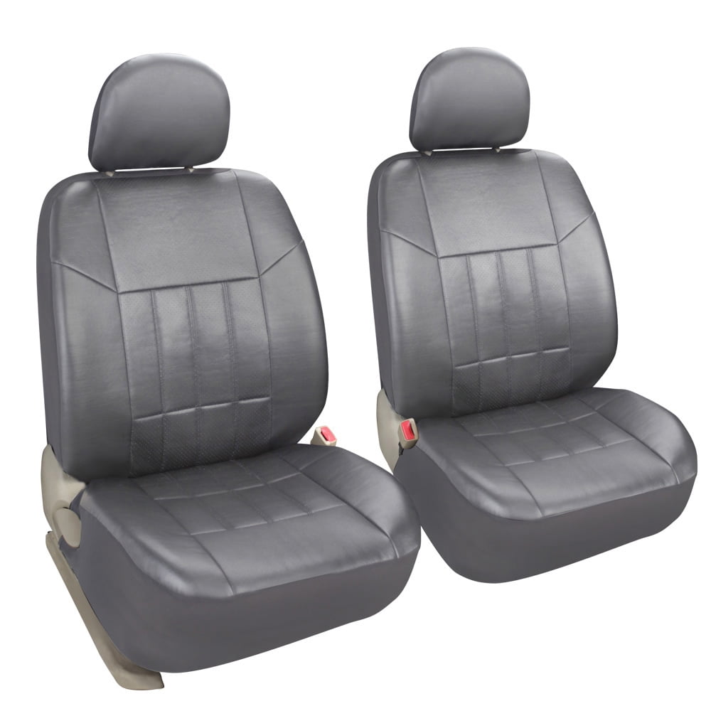 Leader Accessories Pair of Faux Leather Front Car Seat Covers with Airbag for Truck SUV