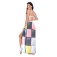 thumbnail image 3 of FORMRS Womens Long Sarong Beach Wrap Semi-Sheer Bikini Skirt Bathing Swimsuit Cover Up, Gray Checkered Pattern, 3 of 7