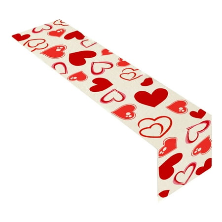 

amousa Valentine s Day Decoration Knitted Cloth Table Flag Table Cloth Table Decoration