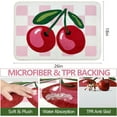 thumbnail image 2 of Cute Cherry Bath Mat for Bathroom Checkered, Non Slip Extra Soft Fluffy Absorbent Microfiber Fun Shower Decor (Pink 17"x27"), 2 of 6
