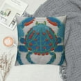 thumbnail image 2 of Euro Sham Cover Blue Euro Size Pillow Shams Euro Sham Covers Sea Creatures Crab Beaded Beach Style European Pillow Covers Easter - Crab Craze, 2 of 5