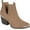Taupe, variant on Journee Womens Issla Pull On Stacked Heel Booties, Widths Available