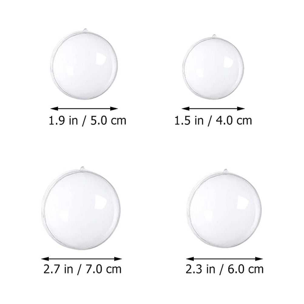 Dytern Xmas 40pcs DIY Clear Plastic Fillable Balls Ornament Christmas Balls for DIY Crafts Decoration