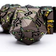 thumbnail image 2 of Maywin Juego de dados Dnd de 7 piezas Juego de dados de rayas metálicas con regalo Boc Dungeons And Dragons Dados de metal poliédricos para juegos de mesa Rpg (níquel negro amarillo), 2 of 5