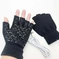 thumbnail image 5 of Audhol Knit Glove Winter Usb Heated Warm Gloves Heated Hand Warm Hiking Driving Running Cycling Warm Touchscreen Gloves for Cold Weather Black One Size, 5 of 5