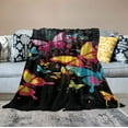 thumbnail image 2 of COMIO  Butterfly Blanket, Colorful Splatter Butterfly Blanket for Women Girls Baby, Baby Soft Flannel Butterfly Throw Blanket, Beautiful Butterfly Blanket Gifts for Adults &amp; Kids, 2 of 6