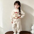 thumbnail image 7 of Enjoytime Christmas Girls Outfits Print Long Sleeve Crewneck Sweatshirt with Pants 2 Piece Set Cute Holiday Kids Toddler Clothes, 7 of 7