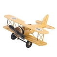 thumbnail image 2 of Modèle d'Avion Rétro en Métal Accessoires Vintage Biplan Décor pour Maison & Café, 2 of 7