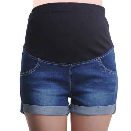 

Catinbow Short Jeans Women Maternity Plus Size Blue Pregnancy Shorts