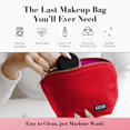 thumbnail image 2 of Bolsa de maquillaje KUSSHI lavable de viaje para uso diario, color rojo y rosa, 2 of 5