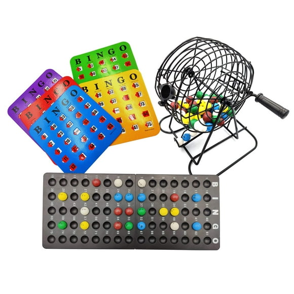Set de juego de bingo Yuanhe Deluxe con jaula de metal de 6 pulgadas y 75 bolas