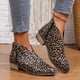thumbnail image 2 of NECHOLOGY Botas Mujer Adulto Femenino Zapatos Botines para mujer Moda mujer leopardo otoño tacones cuadrados Rhinestone cremallera botines cortos zapatos de punta redonda (Brown, 9), 2 of 6