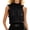 Black, variant on Womens Halter Neck Petal Collar Top Off Shoulder Sleeveless T Shirt Slim Fit Solid Color Summer Lightweight Tees