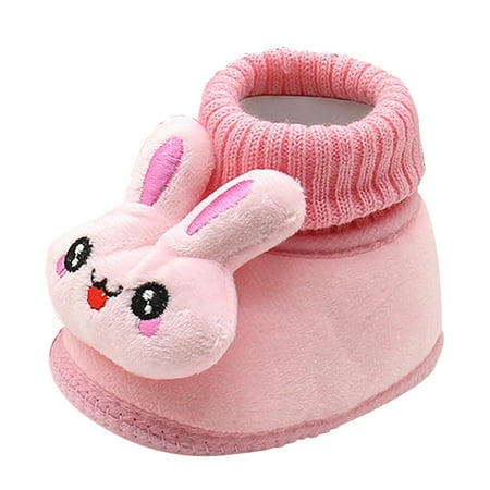 

Yohome Toddler Infant Newborn Baby Cartoon Rabbit Shoes Soft Sole Prewalker Warm Shoes