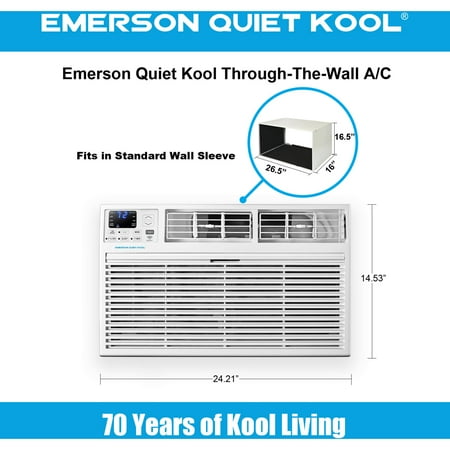 Emerson Quiet Kool 10,000 BTU 230-Volt Through-the-Wall Air Conditioner with Wi-Fi and Heater