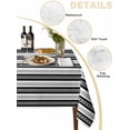 thumbnail image 3 of Boho Black Stripe Tablecloth Rectangle Table Cloth 60x120, Waterproof Tablecloth Outdoor Table Cloth, Abstract Geometric White Minimalist Washable Table Cover for Kitchen Dinning Party, 3 of 8