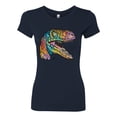 thumbnail image 3 of Dean Russo Raptor Animal Lover Womens Slim Fit Junior Tee, Navy, X-Large, 3 of 6