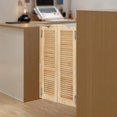 thumbnail image 5 of Swinging Door Cafe Doors, W24xH42.1in Wooden Half Saloon Door with 4 Metal Hinges, Double Entrance Partition for Kitchen Bar Cellar Porch Barn, Wood Color, 5 of 9