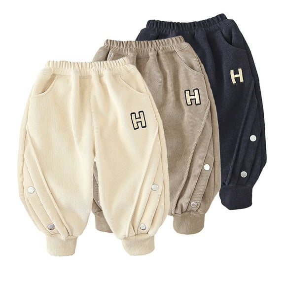 KYAIGUO Kids Toddler Fall Winter Sweatpants for Boys Girls,Fashion Casual Newborn Padded Trousers Baby Fleece Thick Warm Jogger Pants Elastic Waist Active Pants for 5M-5 Years