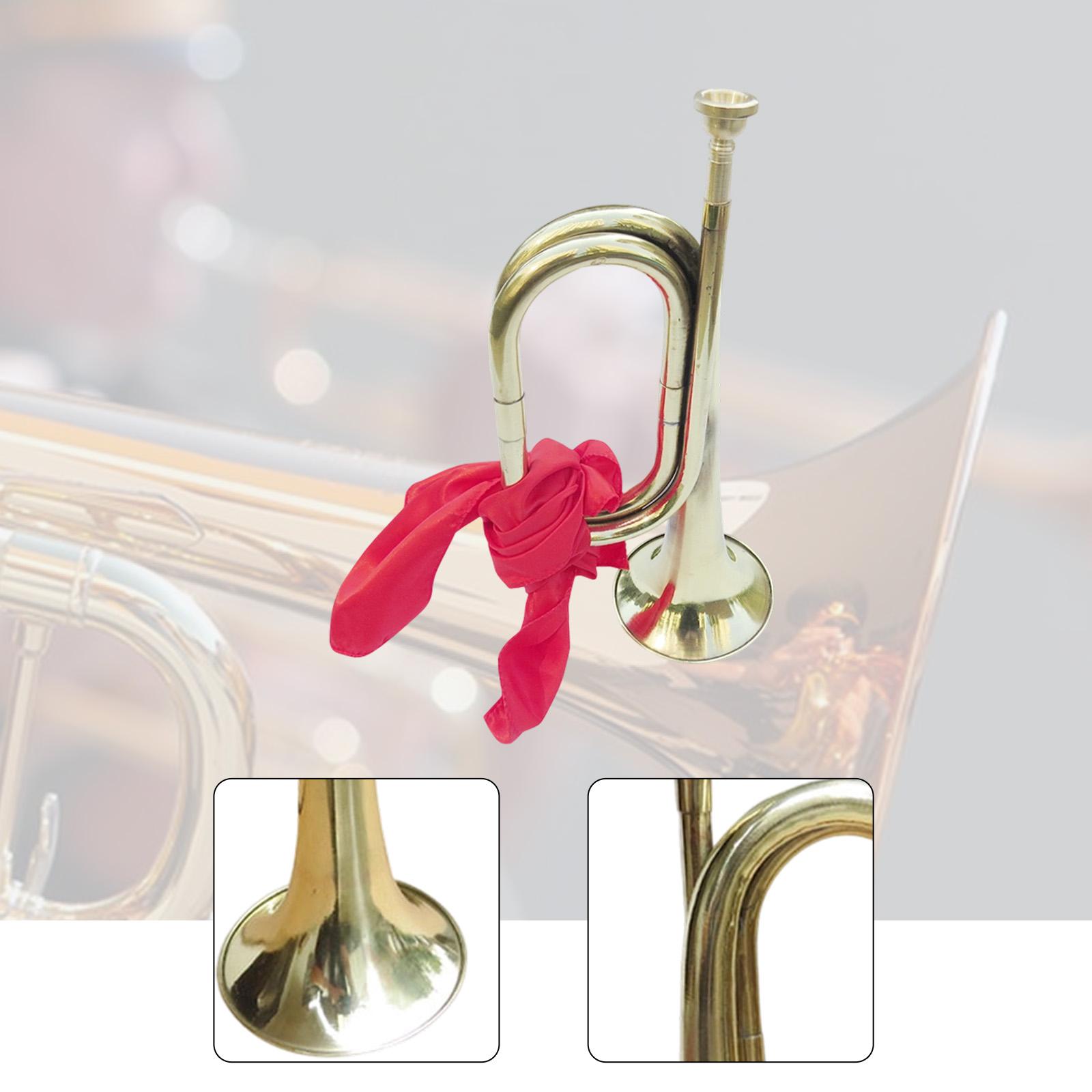 Brass Cavalry Trumpet Bugle Musical Instrument Thickened Material for School Band Training and Shows