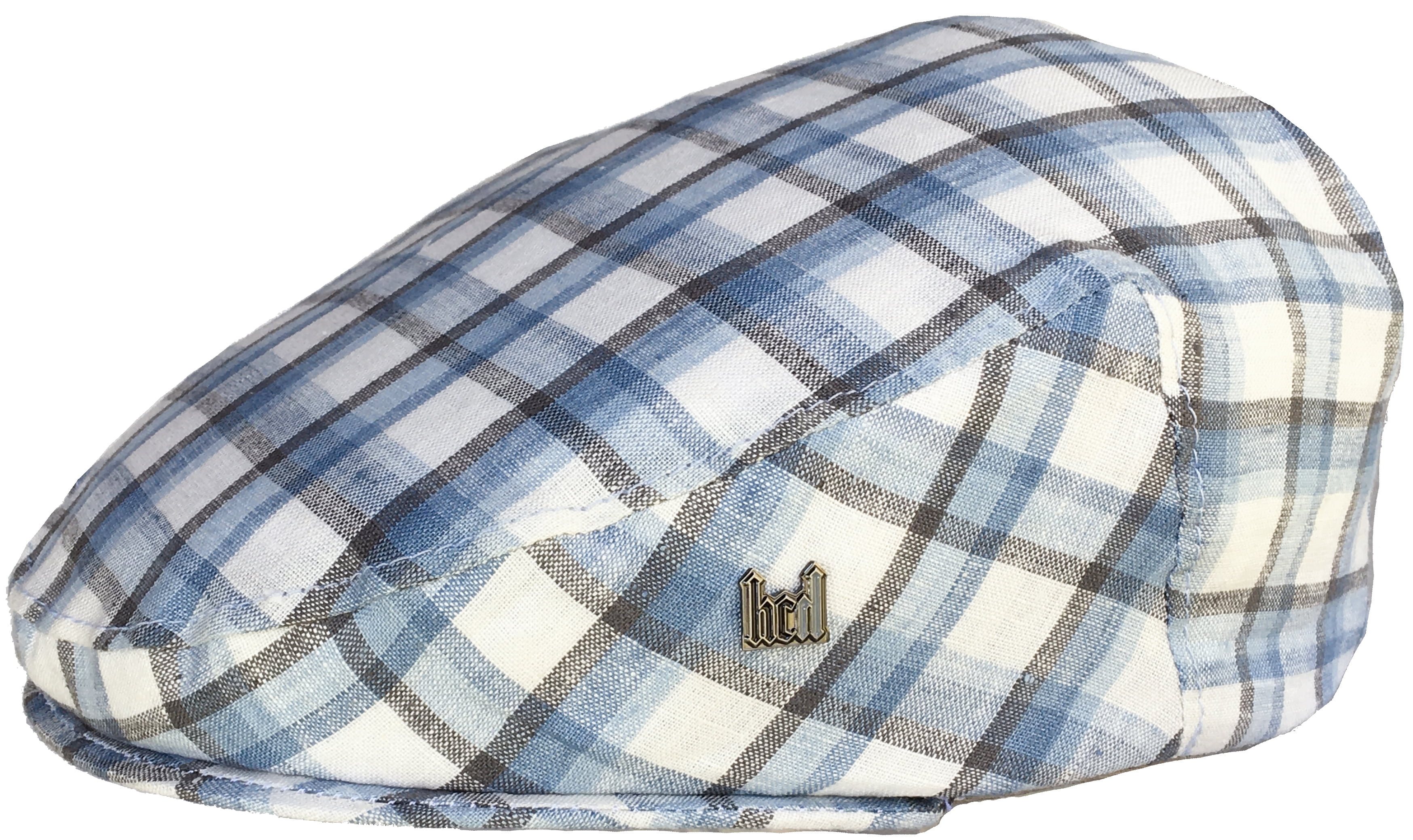 Headchange Made in USA 100% Linen Ivy Scally Summer Golf Hat Flat Cap (LARGE 7 1/4 - 7 3/8, Blue Plaid) - Walmart.com