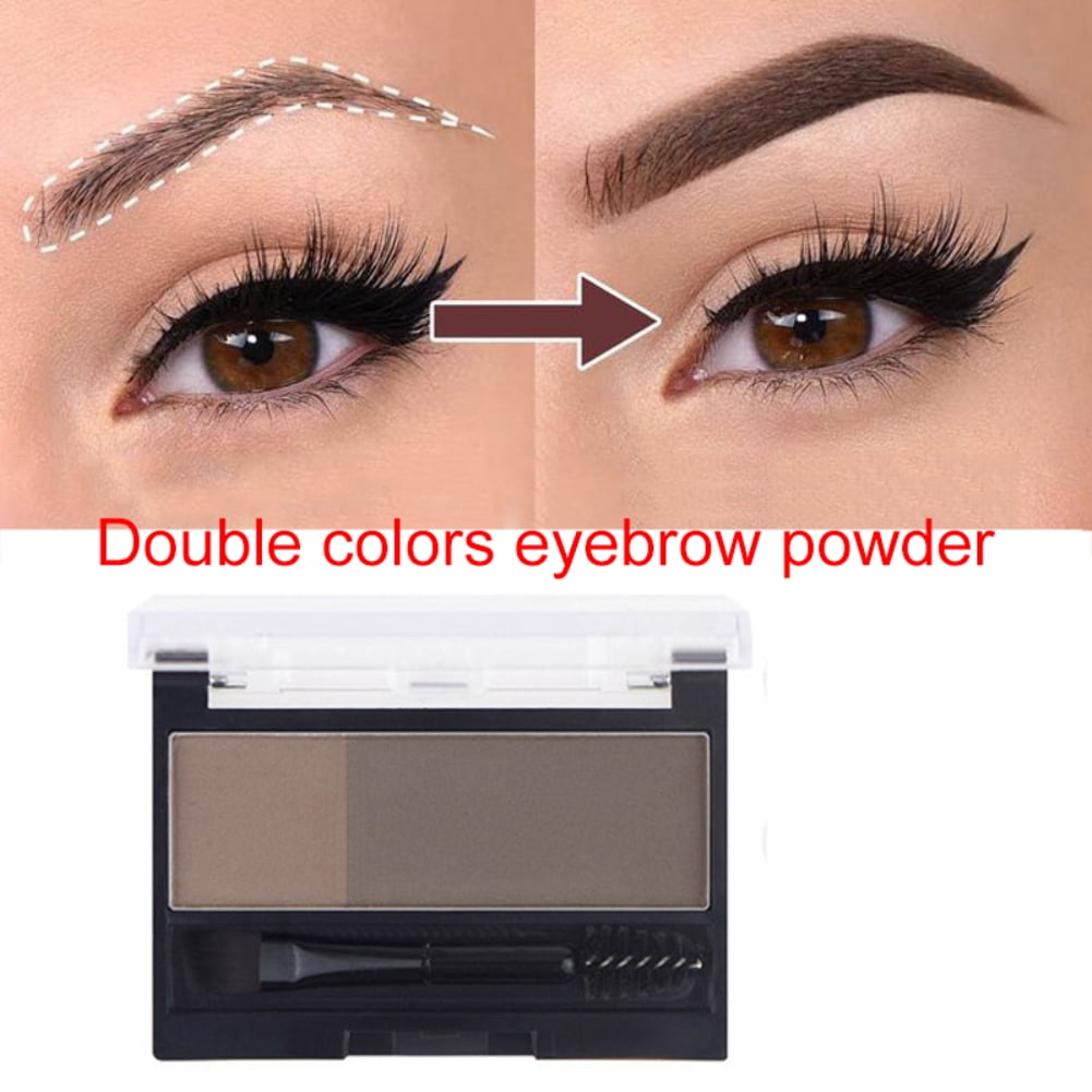 Xyer DNM Double Color Lasting Waterproof Brow Enhancer Eyebrow Powder with  Brush 