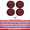 4x Red, variant on All Star Truck Parts 4" Red 10 LED Round Stop Turn Tail Truck Light with Grommet & Pigtail - Qty 2